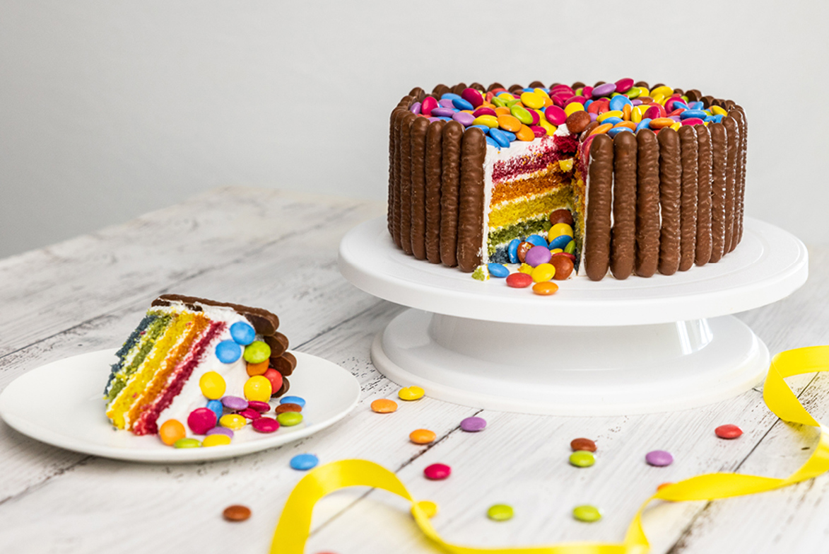 Rainbow Decorated Cake