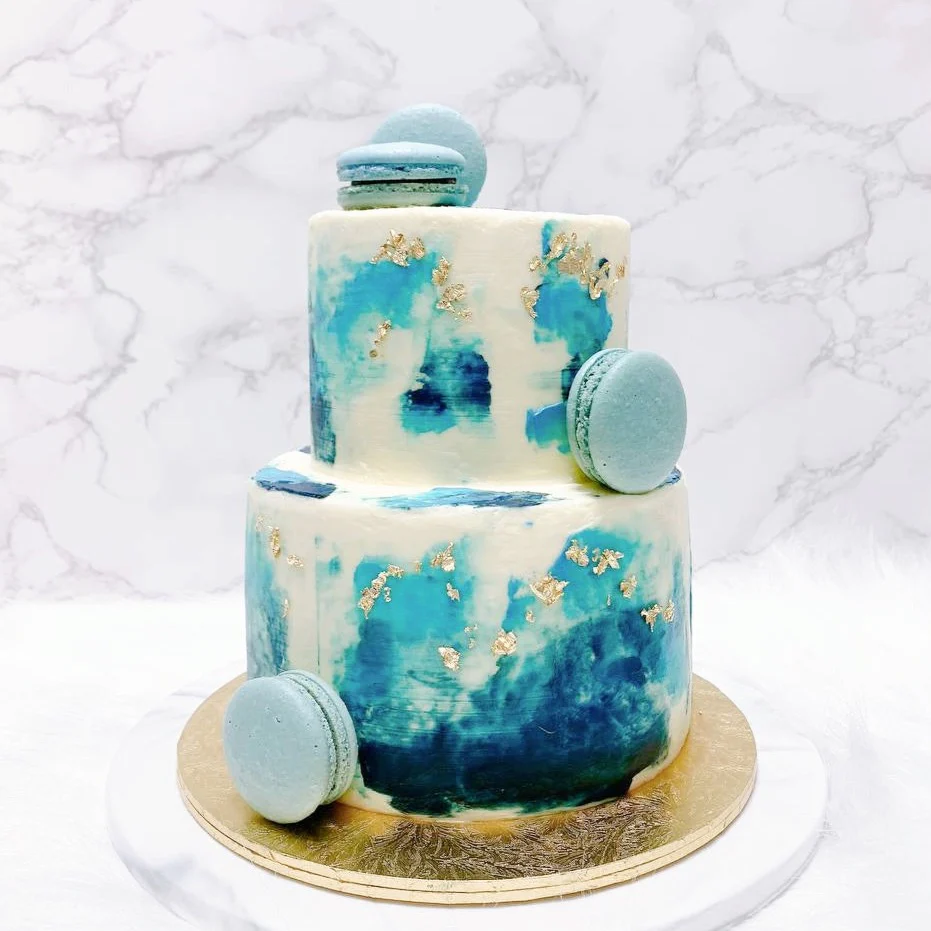 Turquoise Decorated Cake