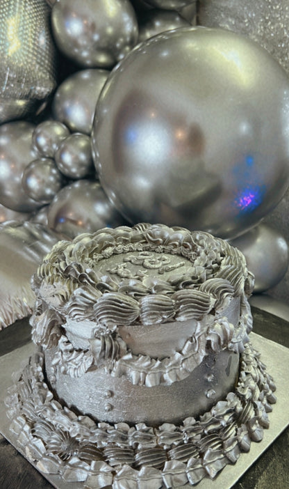 Silver Decorated Cake