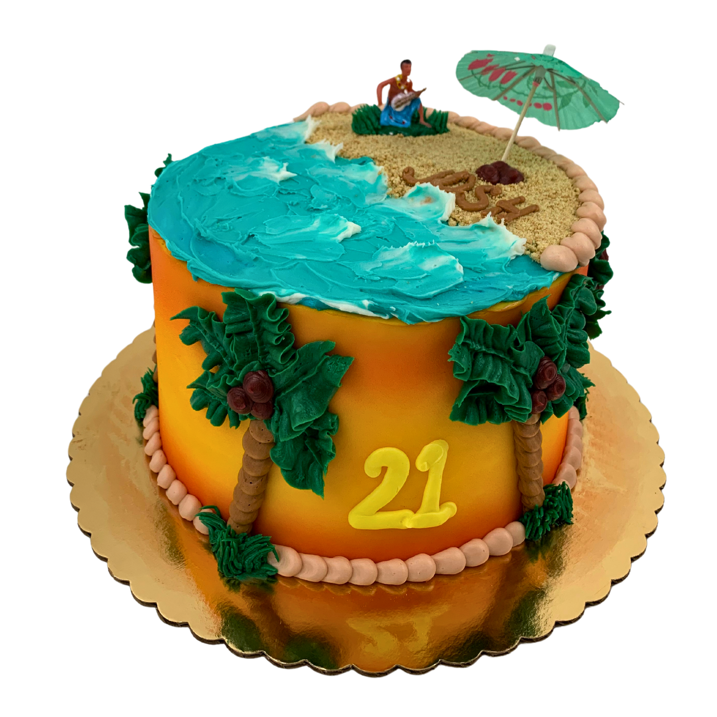 beach decorated cake