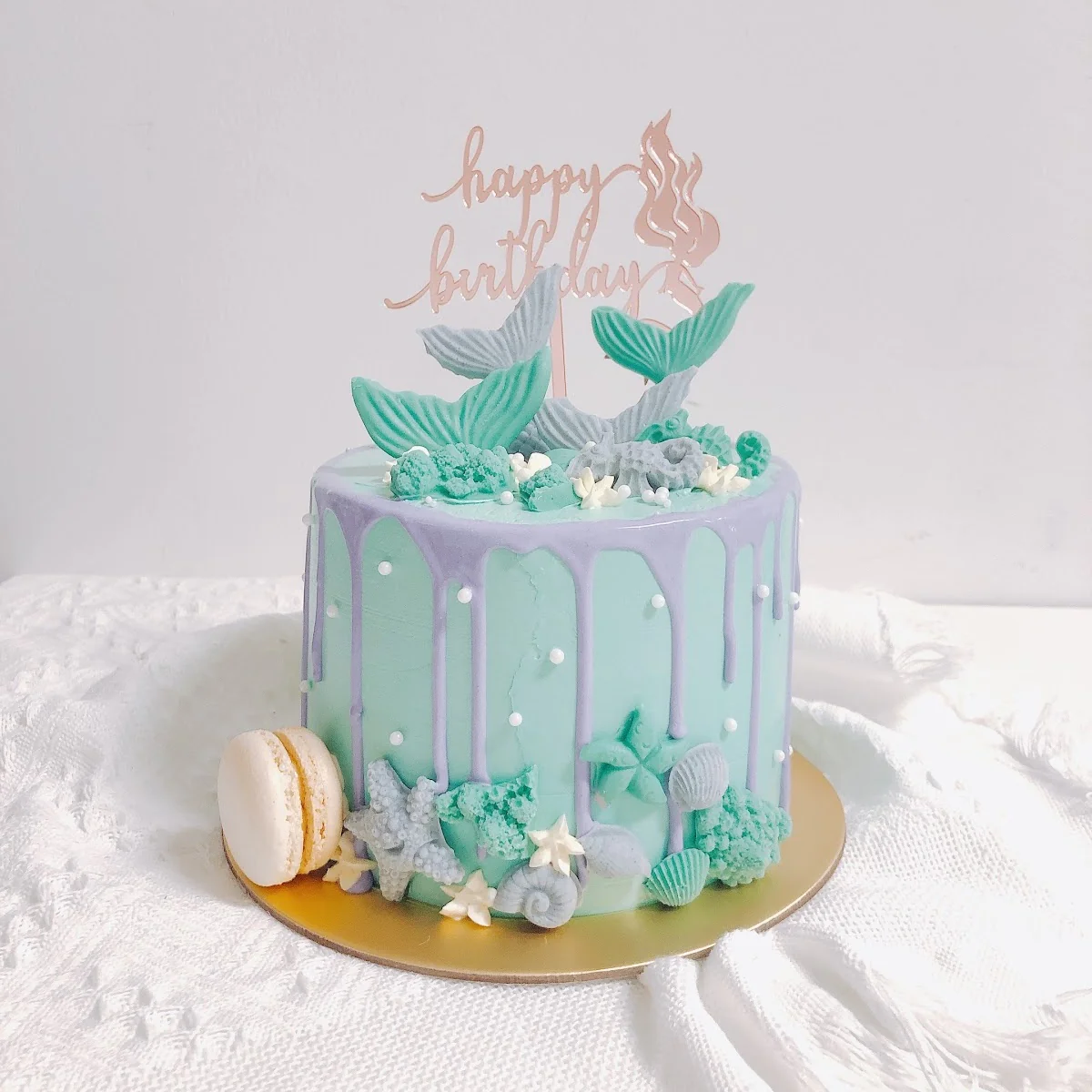 Turquoise Decorated Cake