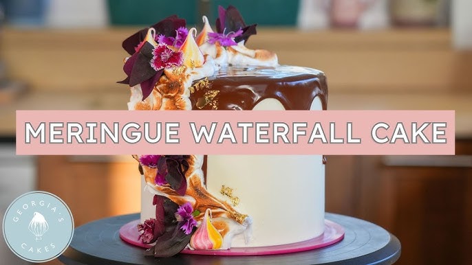 Waterfall decorated cake