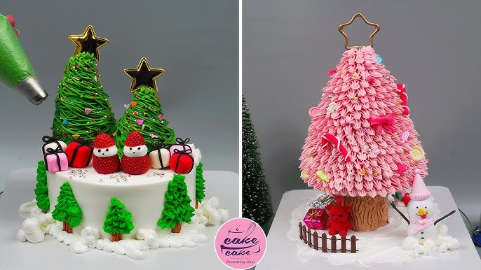 Christmas Tree Decorated Cake