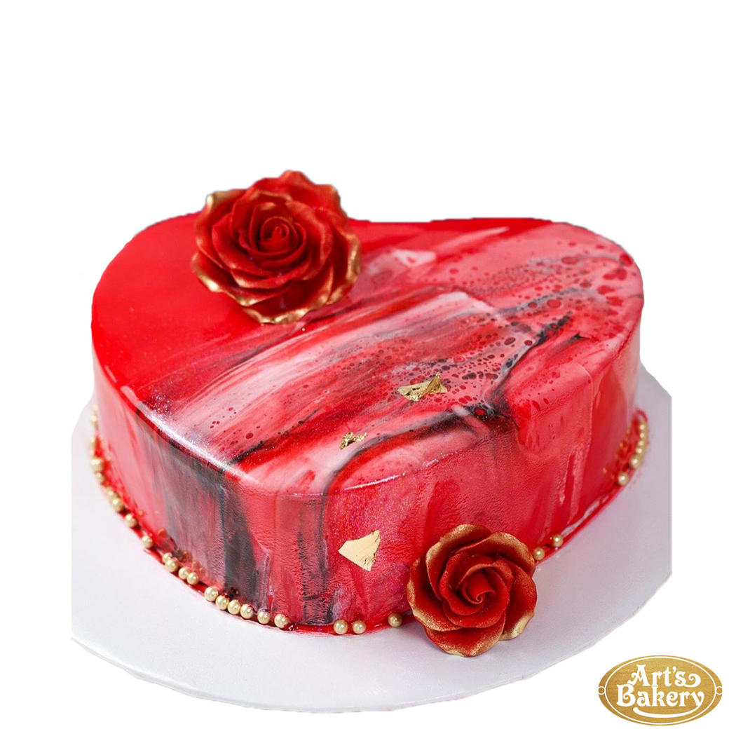 Decorated Red Roses Cake