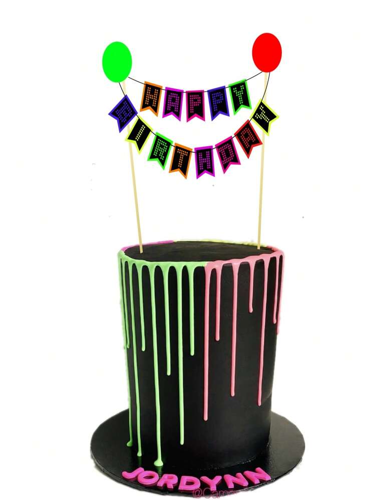 Neon Decorated Cake