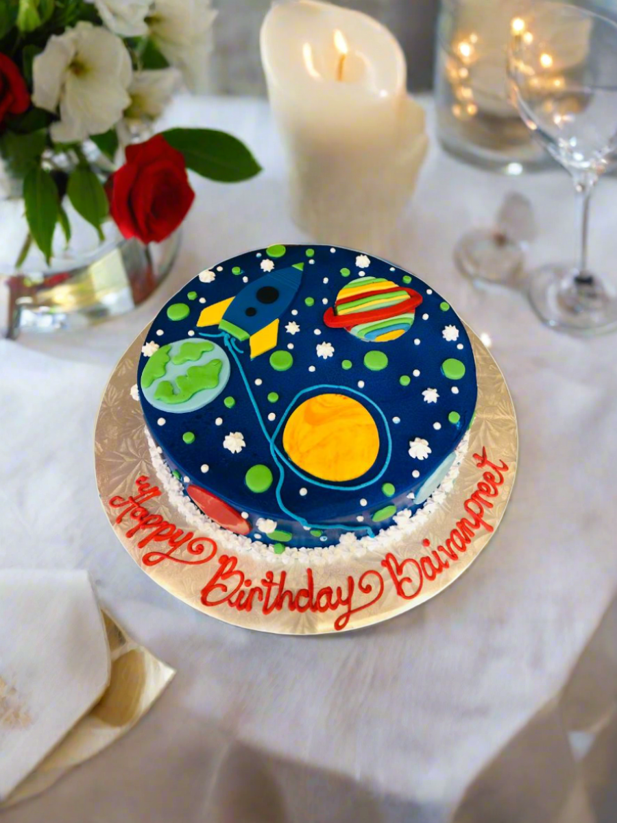 Solar System Decorated Cake