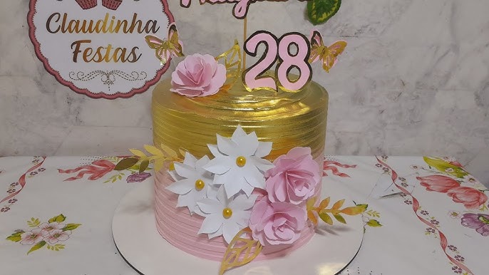 Bolo Decorado Rosa