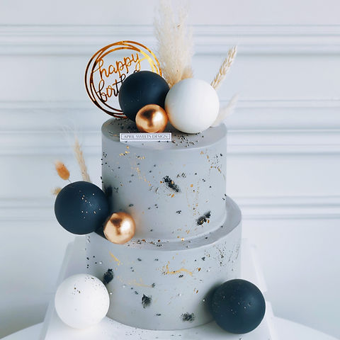 Graphite Decorated Cake