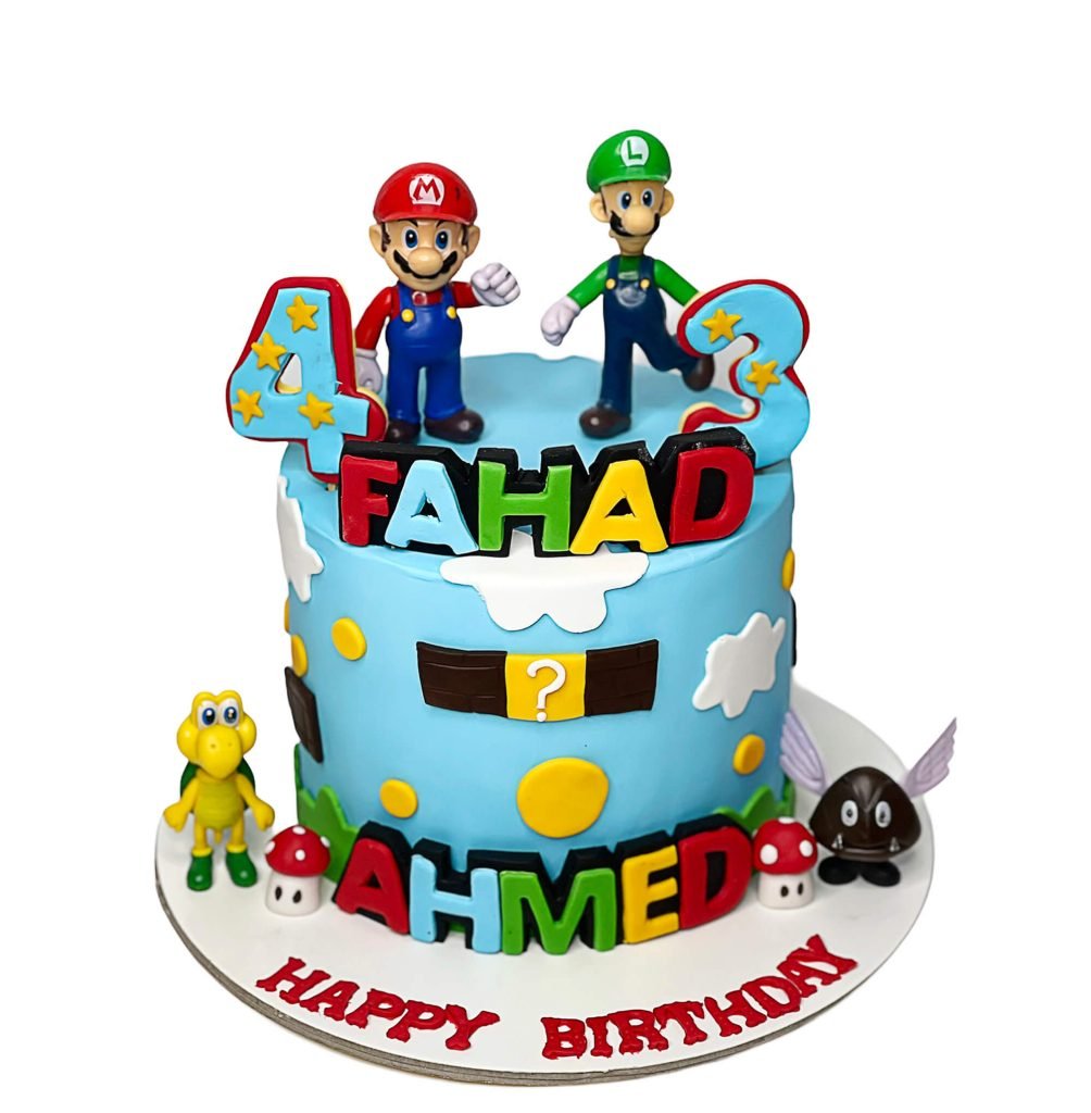 Mario Bros Decorated Cake