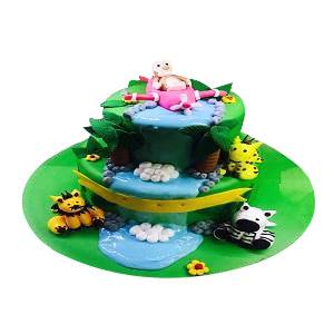 Waterfall decorated cake