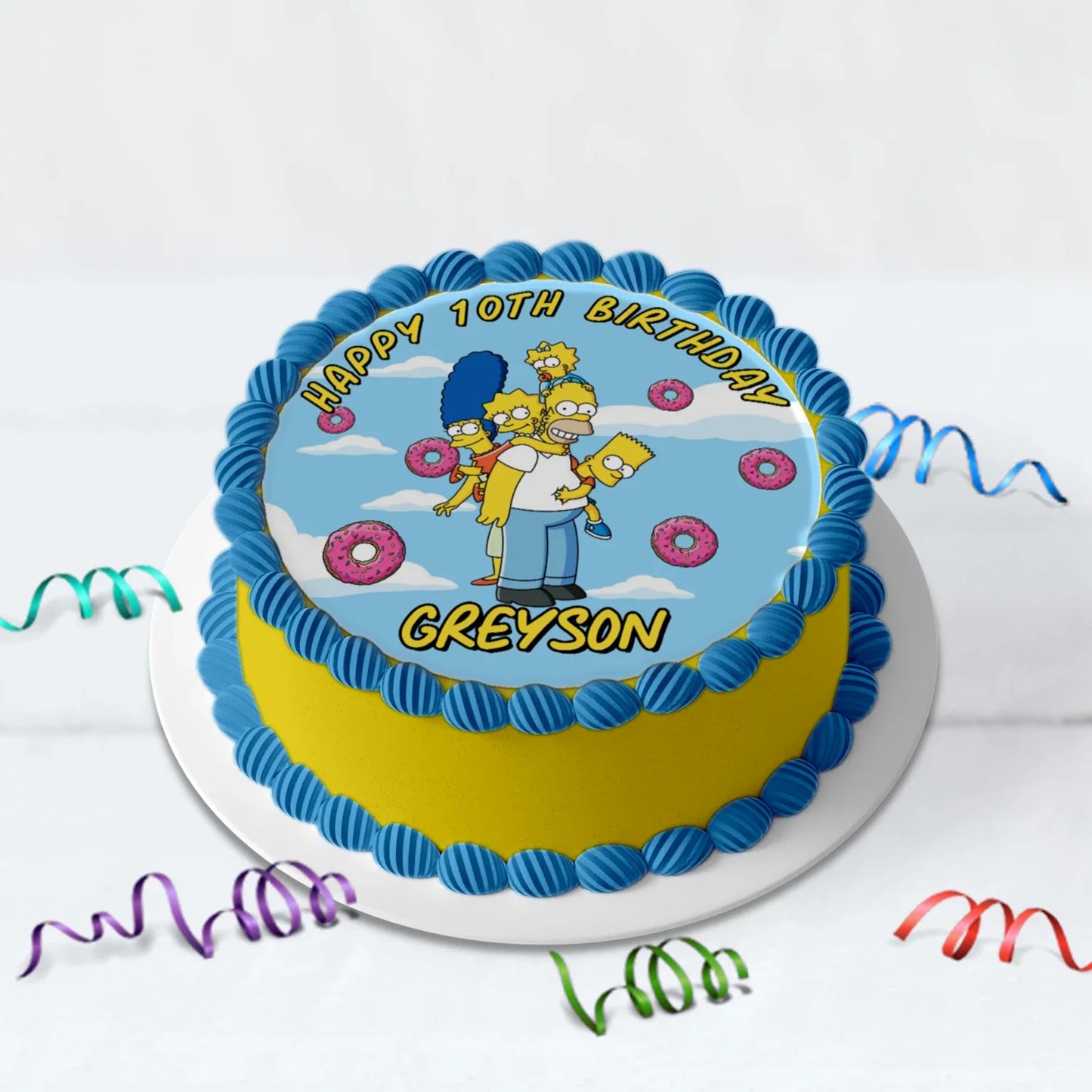 Simpsons decorated cake