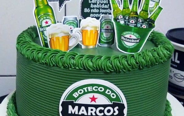 Bolo Decorado Heineken