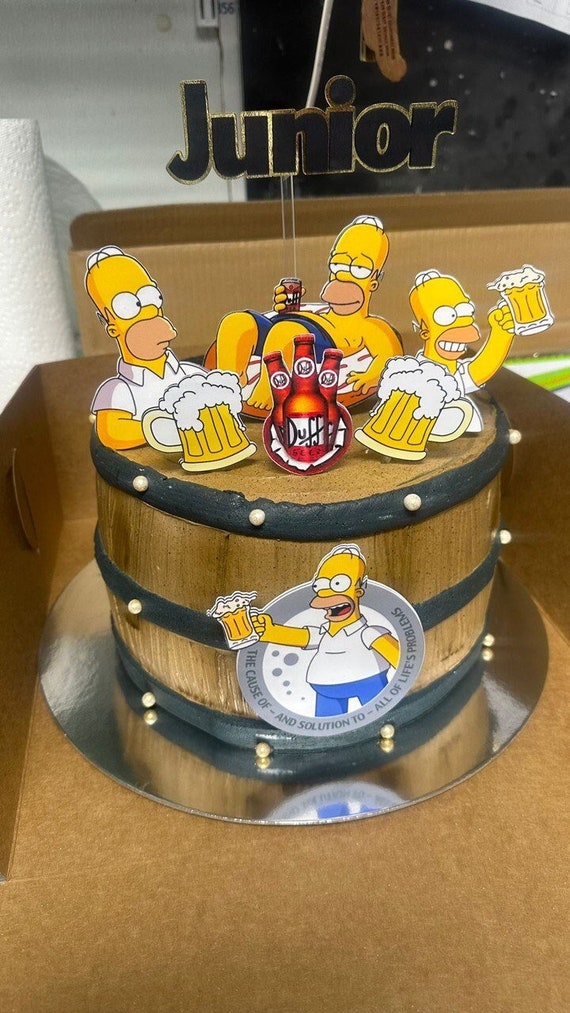 Simpsons decorated cake