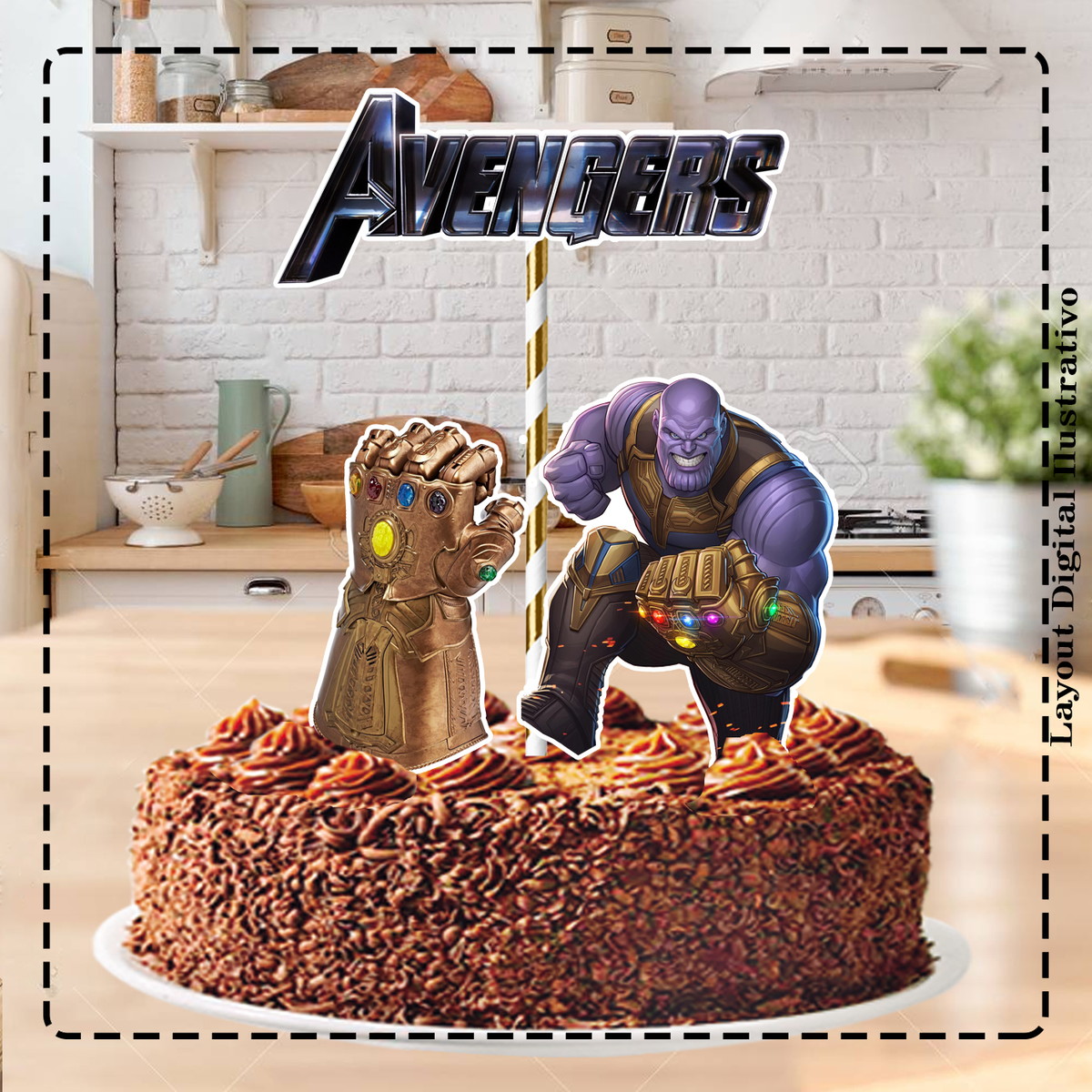 Thanos Decorated Cake