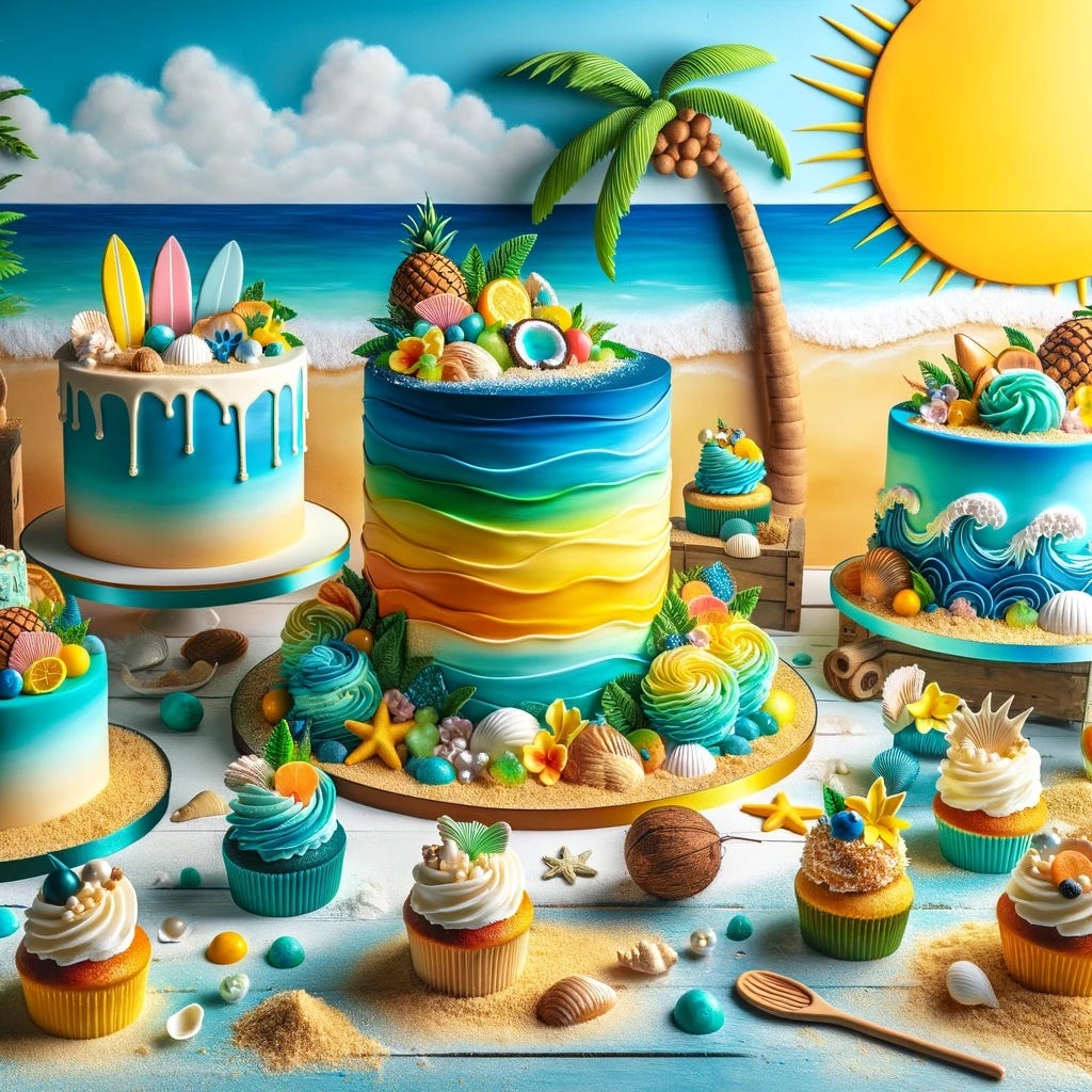 beach decorated cake