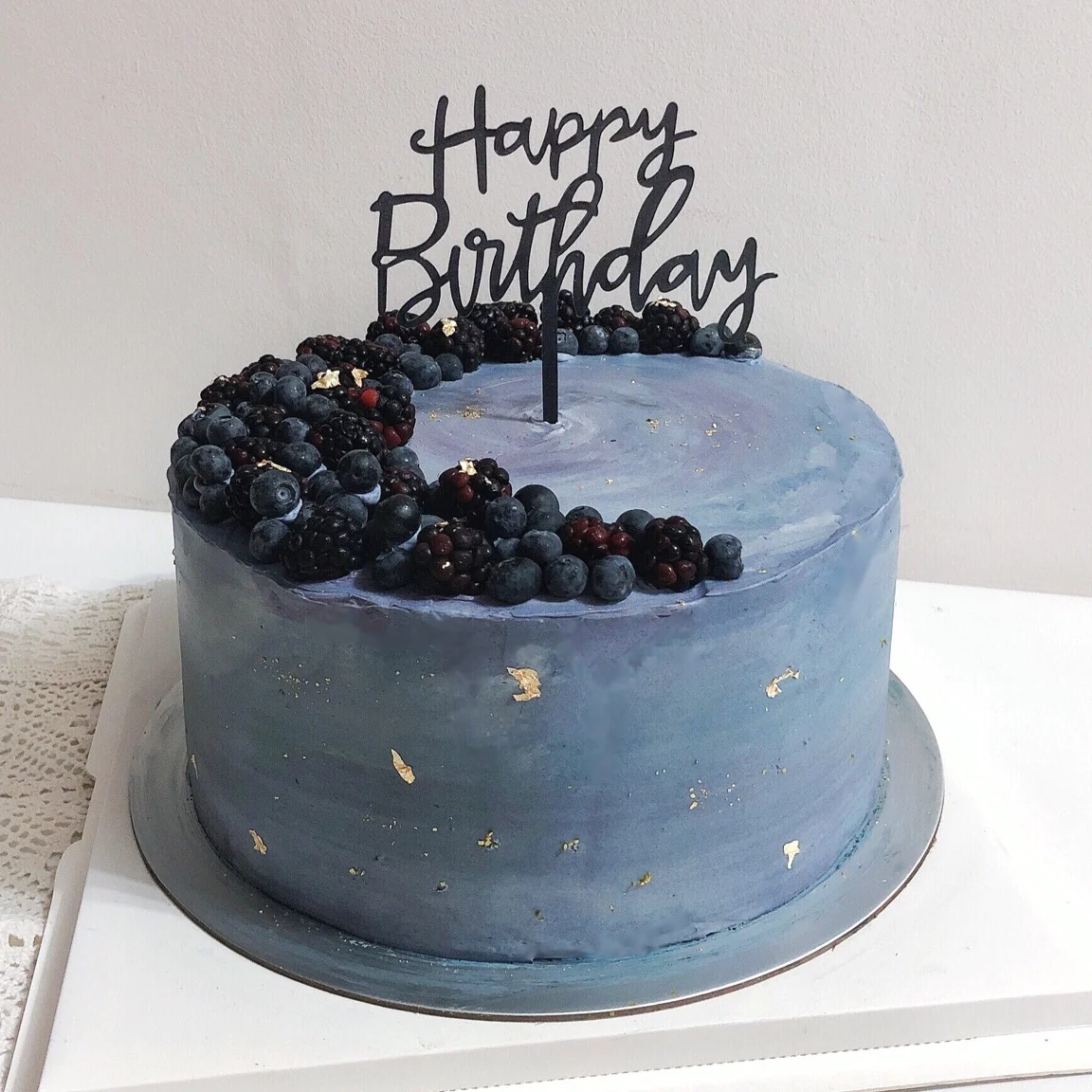 Navy Blue Decorated Cake