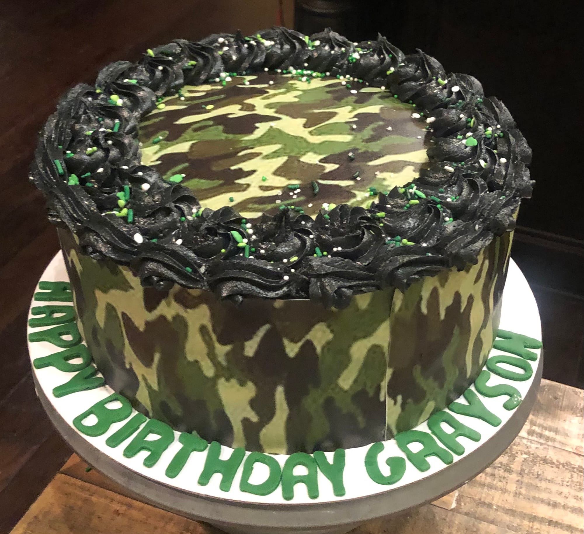 Camouflage Decorated Cake