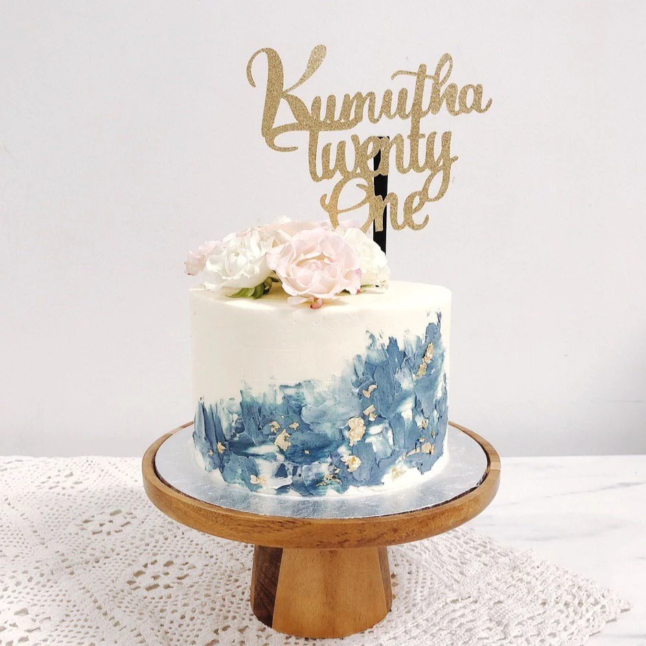 Navy Blue Decorated Cake