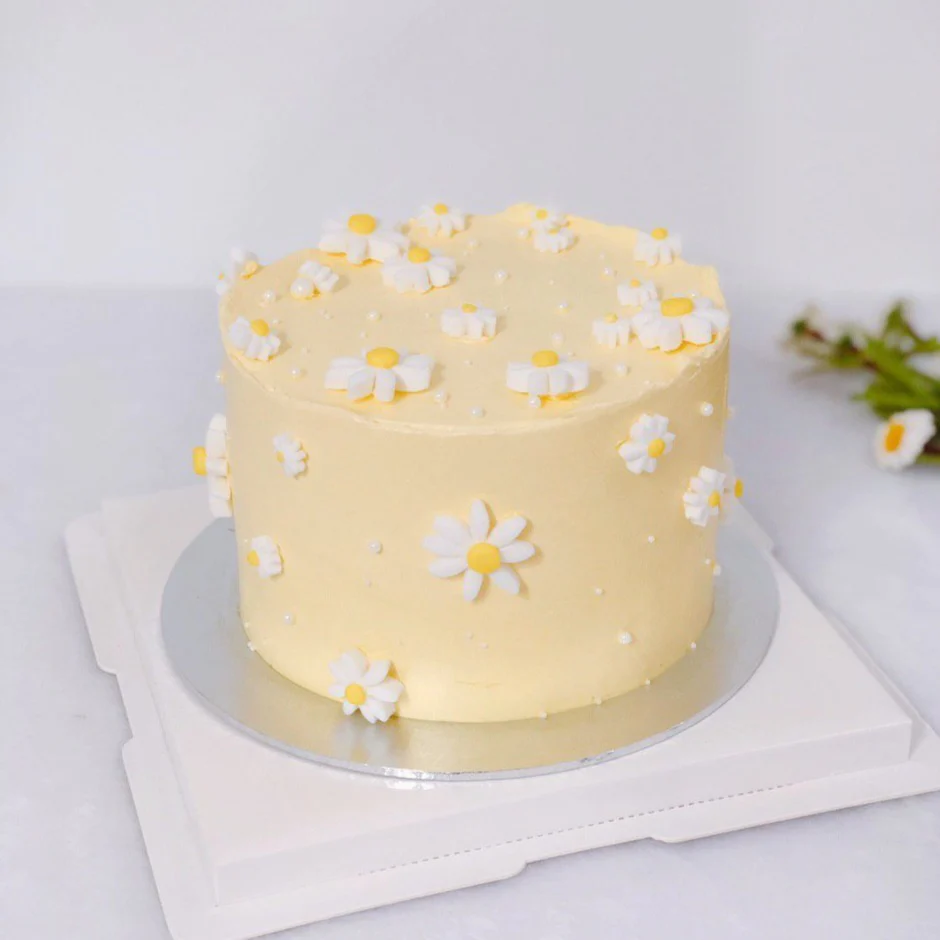 Yellow Decorated Cake