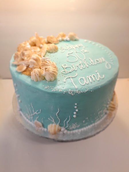 beach decorated cake