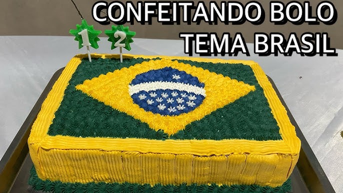 Brazil Flag Decorated Cake