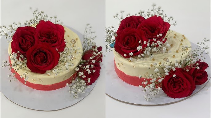 Decorated Red Roses Cake