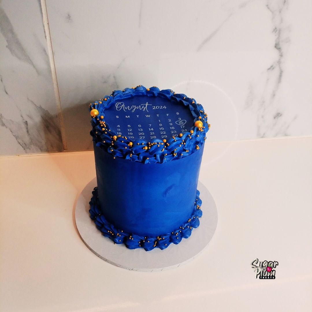 Navy Blue Decorated Cake