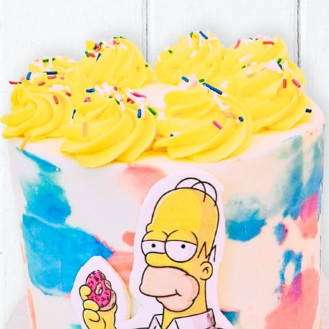 Simpsons decorated cake