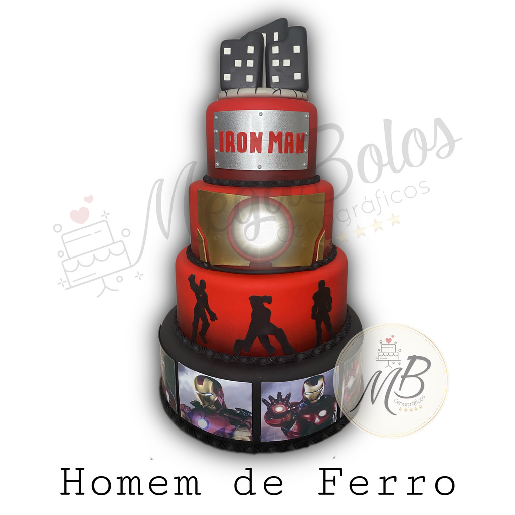 Bolo Decorado Homem De Ferro