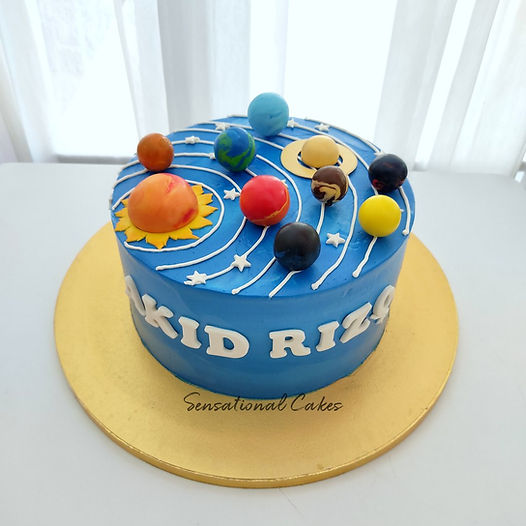 Solar System Decorated Cake