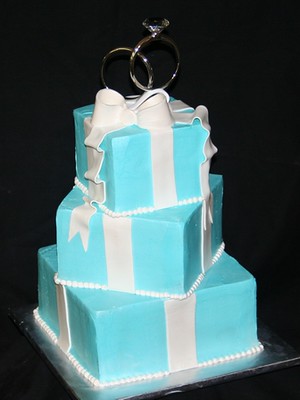 Tiffany Blue Decorated Cake