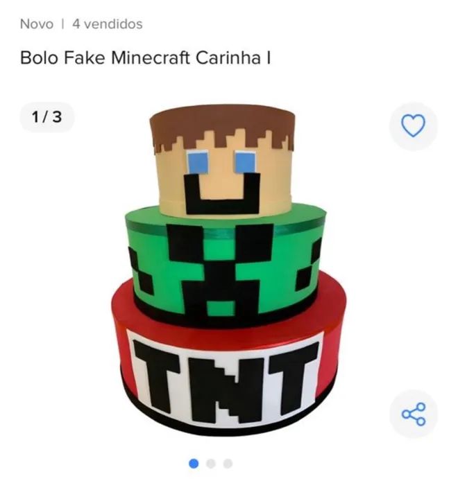 Bolo Decorado Minecraft