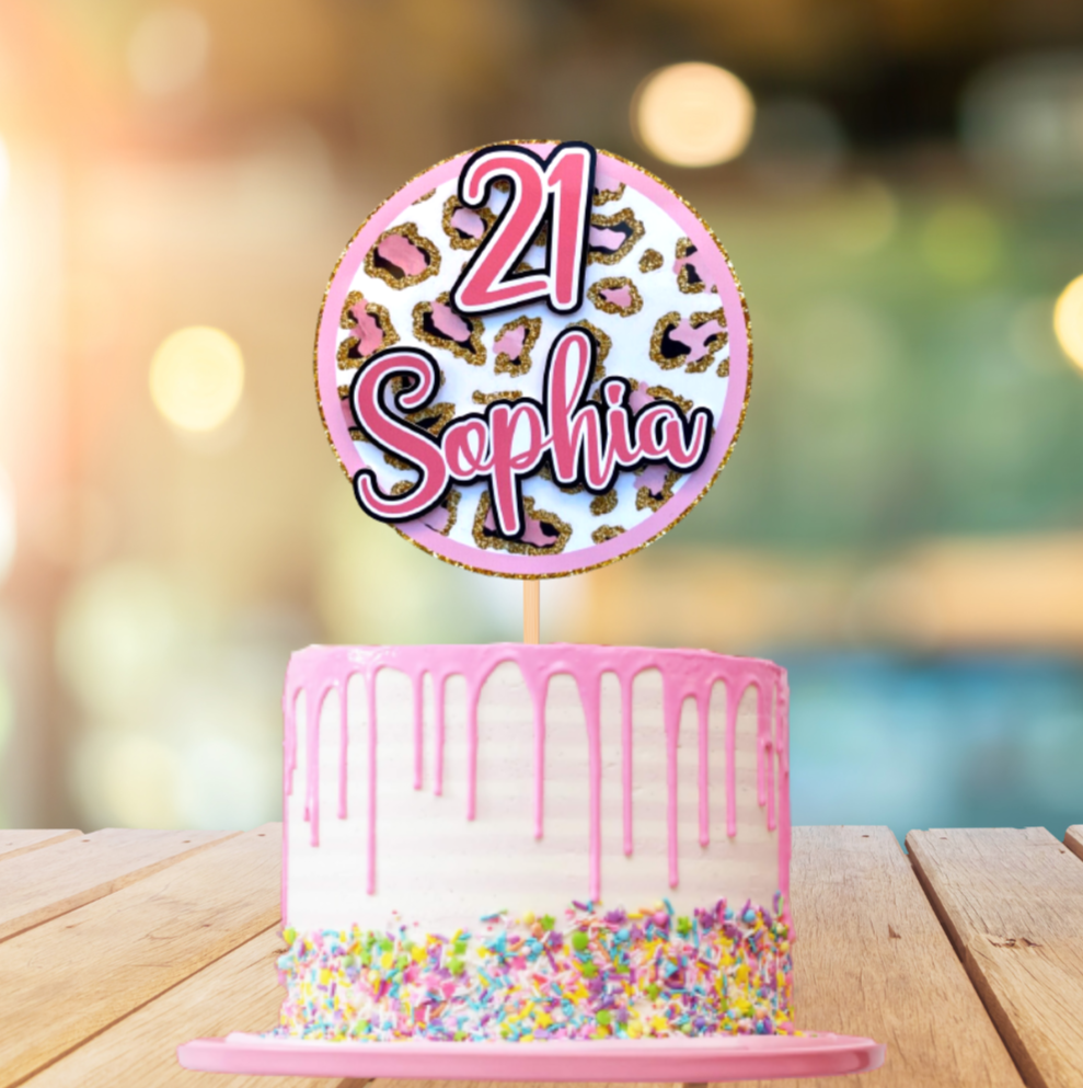 Leopard Print Decorated Cake