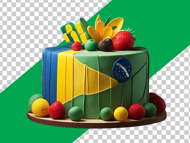 Brazil Flag Decorated Cake