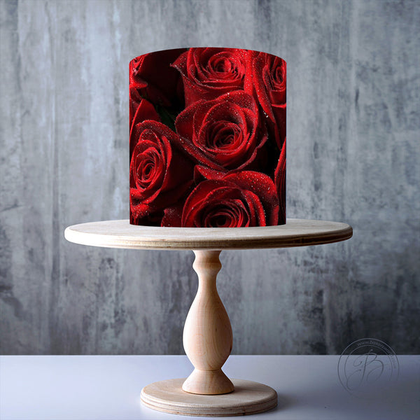 Decorated Red Roses Cake