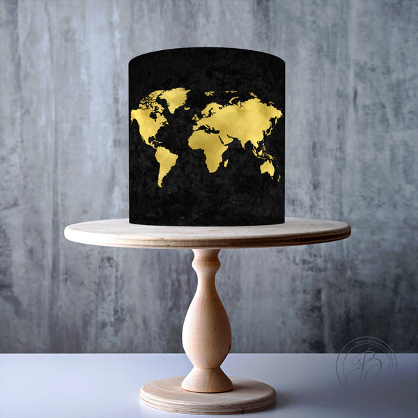 World Map Decorated Cake