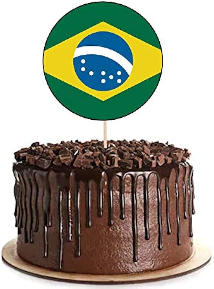 Brazil Flag Decorated Cake