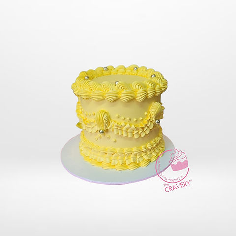 Yellow Decorated Cake