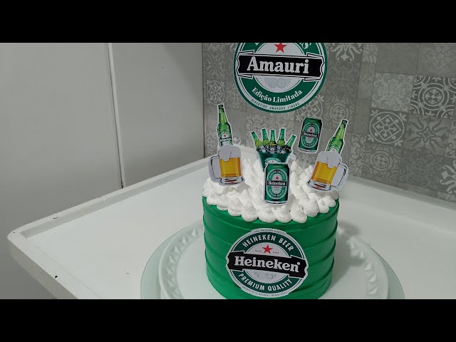 Bolo Decorado Heineken