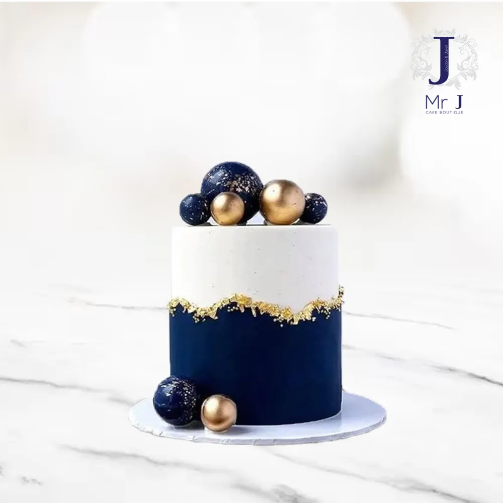 Navy Blue Decorated Cake