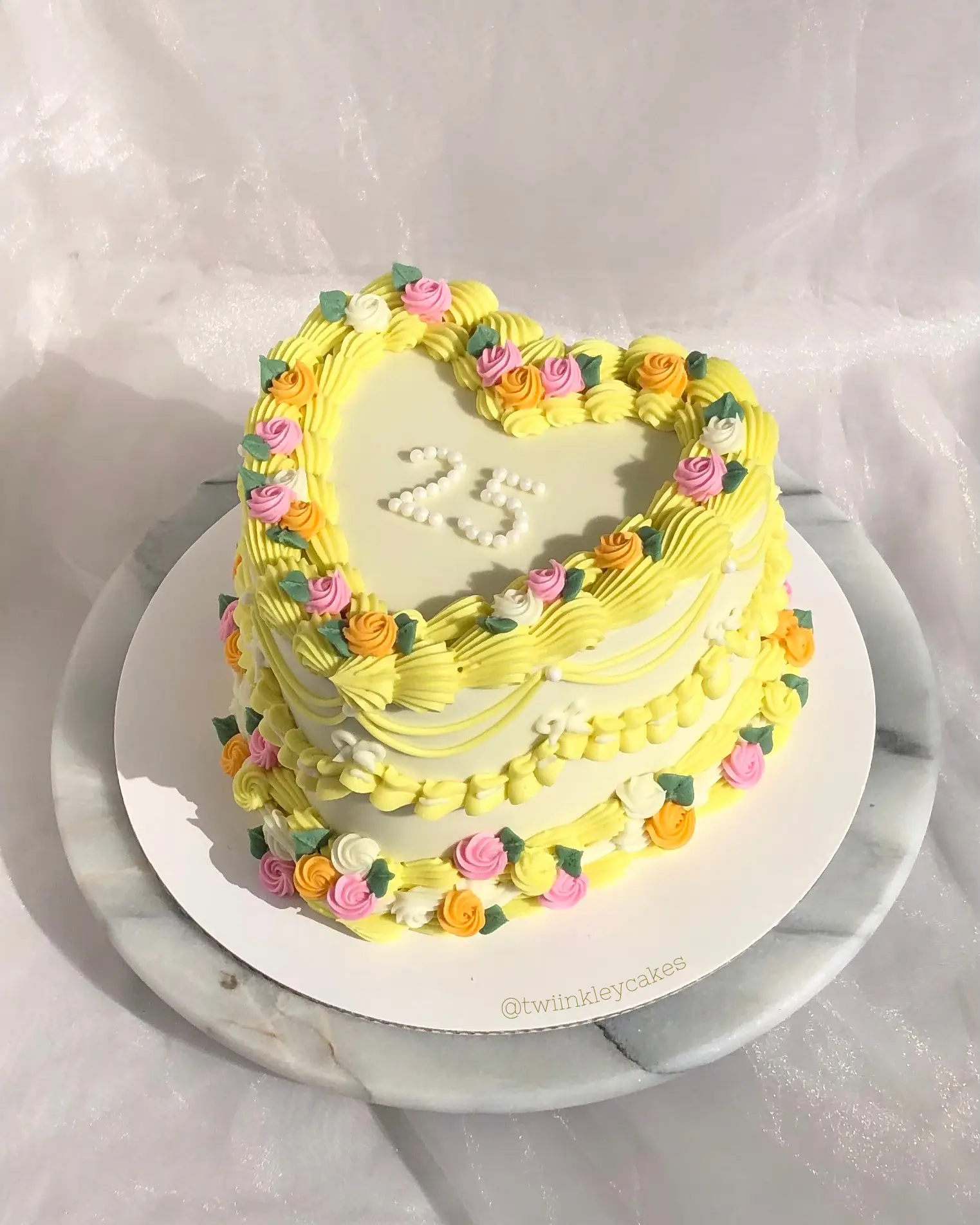 Yellow Decorated Cake