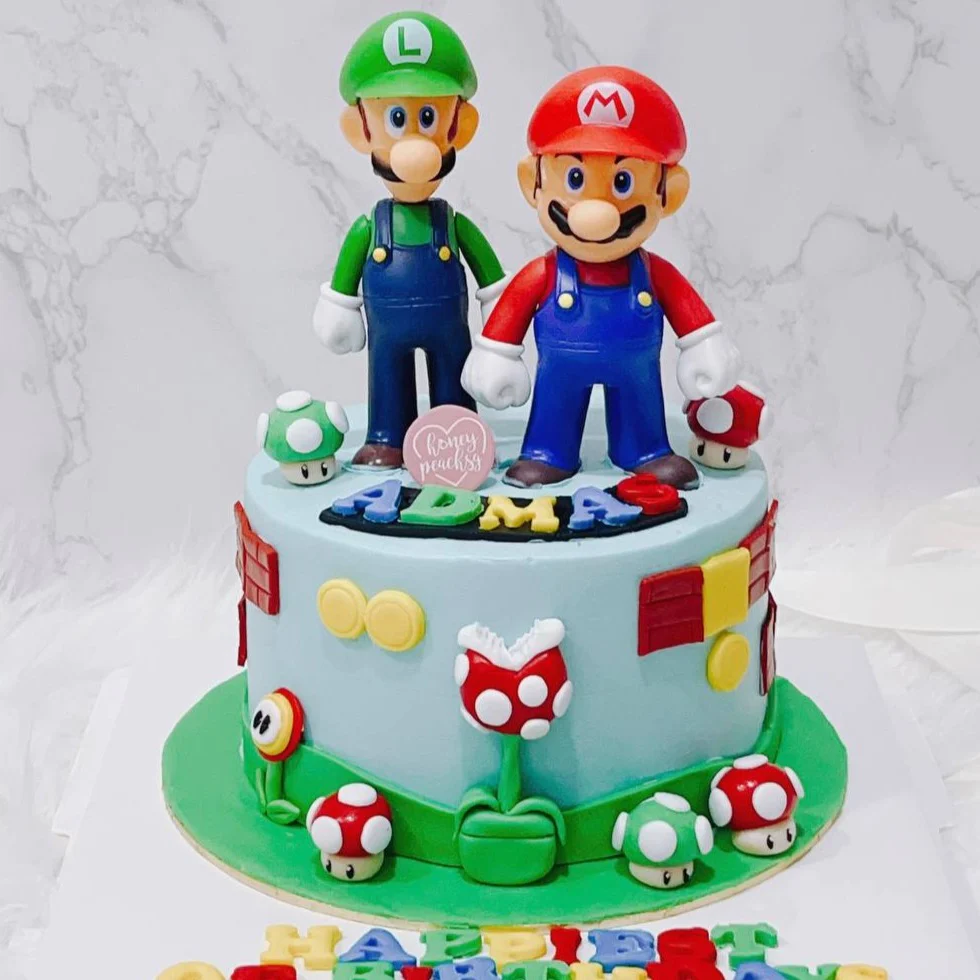 Mario Bros Decorated Cake