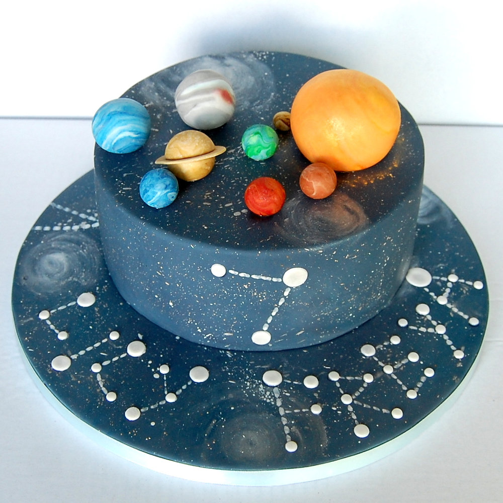 Solar System Decorated Cake