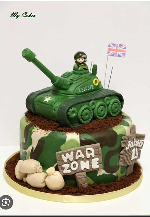 Military decorated cake