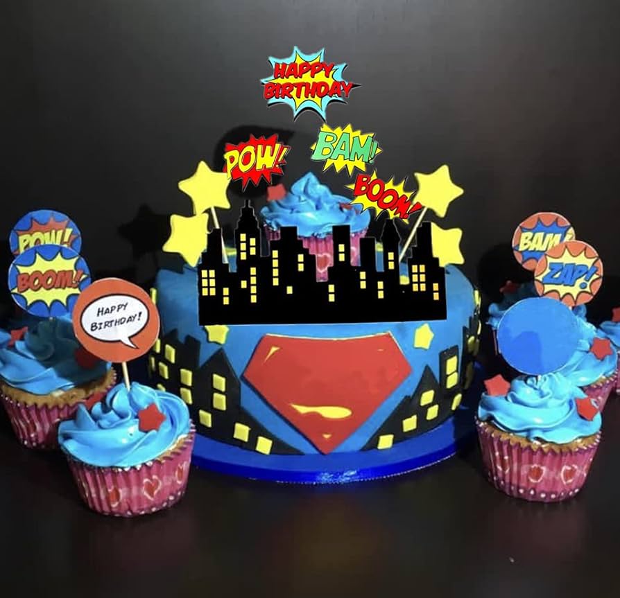 Decorated Super Heroes Cake