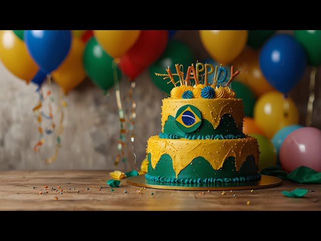 Brazil Flag Decorated Cake