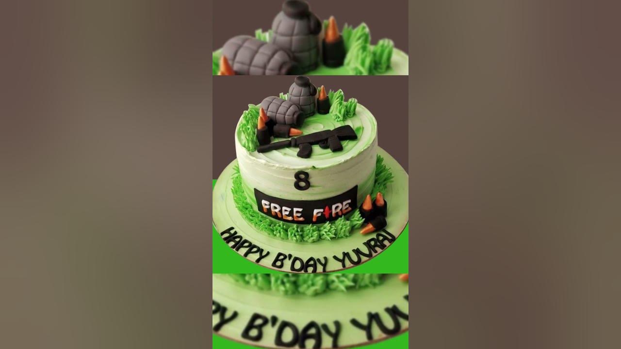 Free Fire Decorated Cake