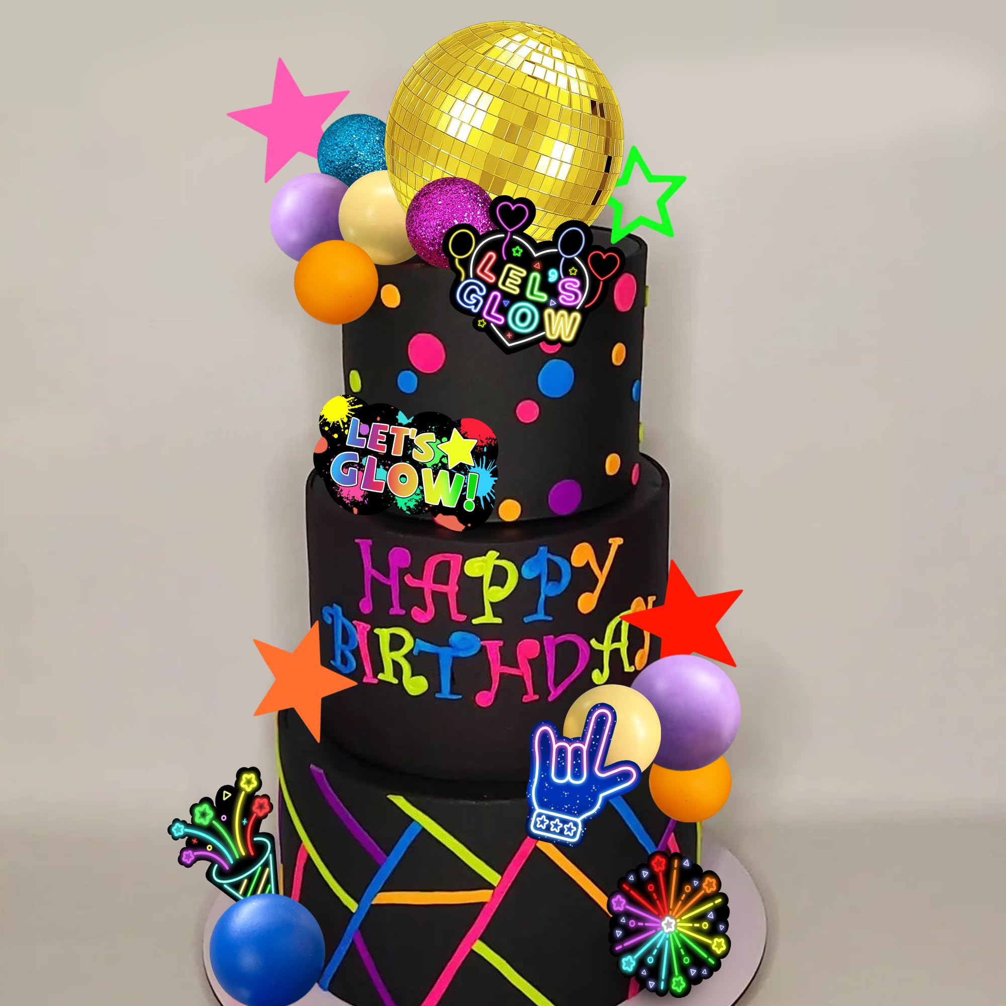 Neon Decorated Cake