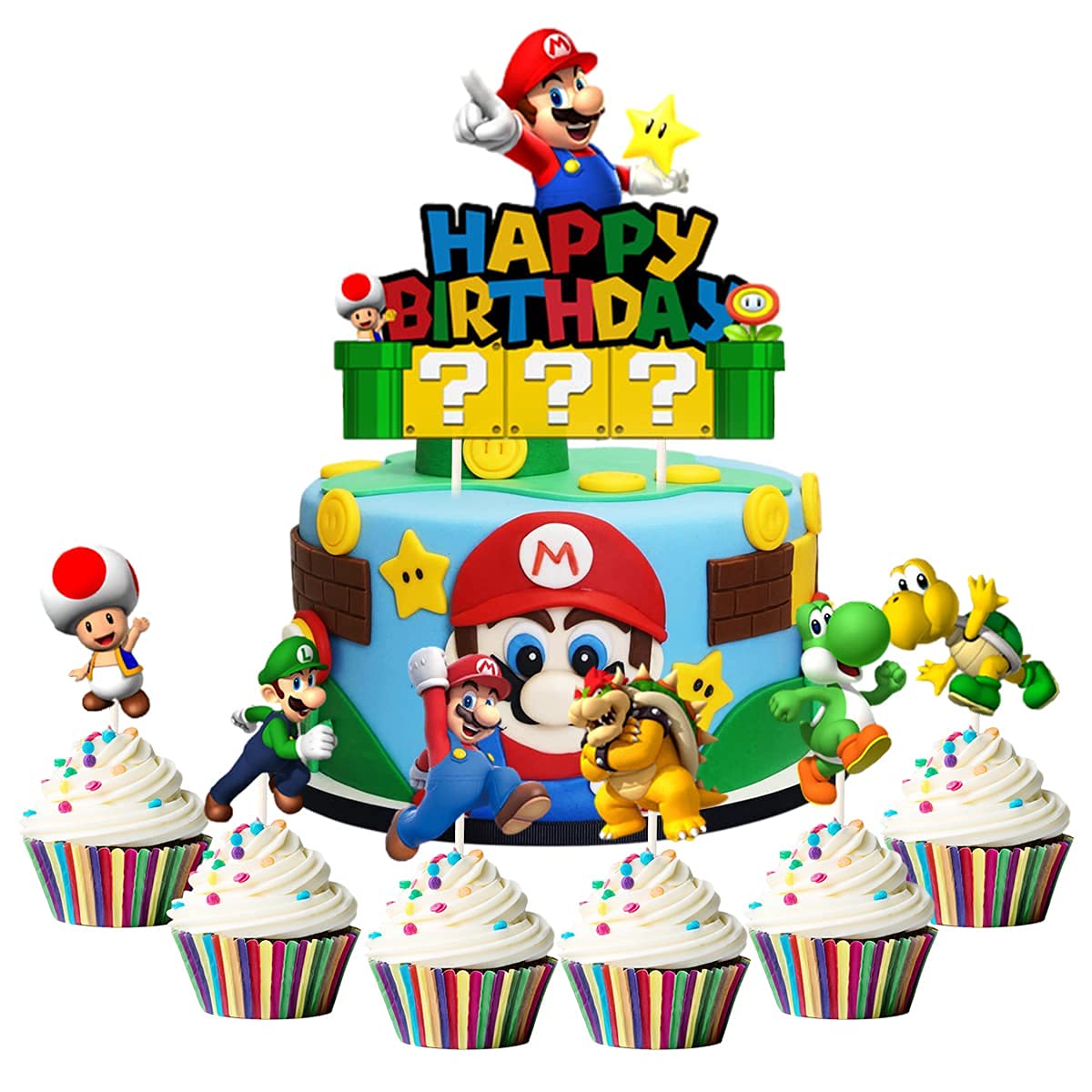 Mario Bros Decorated Cake