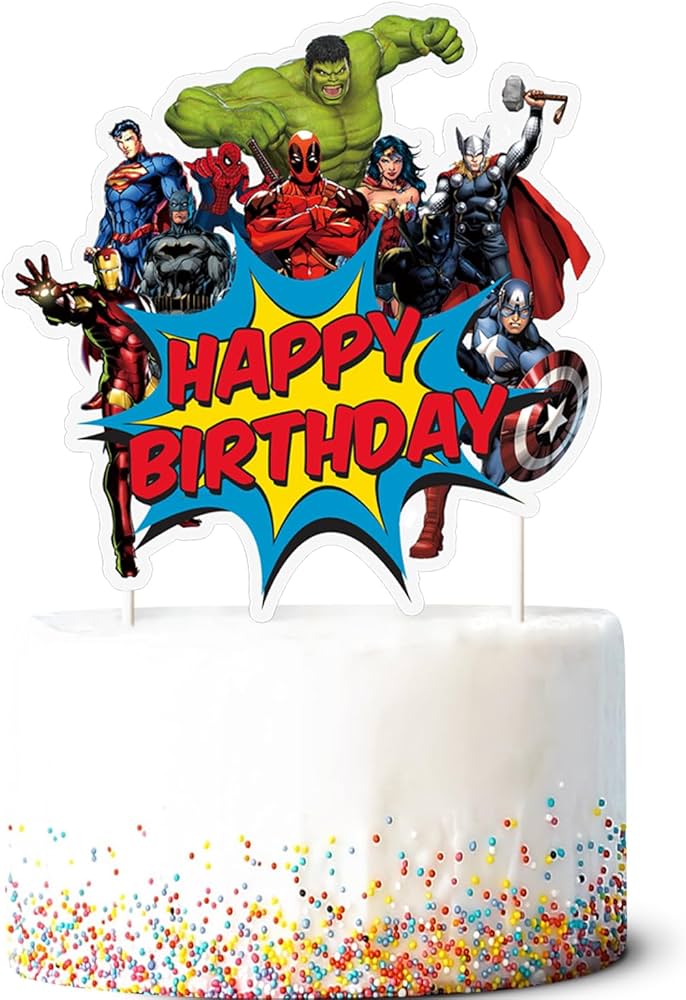 Decorated Super Heroes Cake